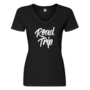 Womens Road Trip Vacation Vneck T-shirt
