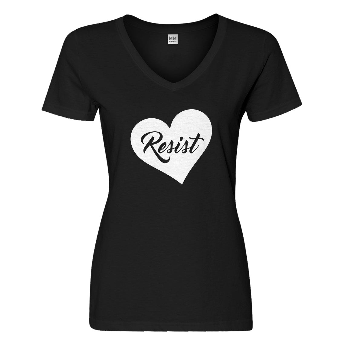 Womens Resist Heart Vneck T-shirt