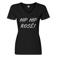 Womens Hip Hip Rose! Vneck T-shirt