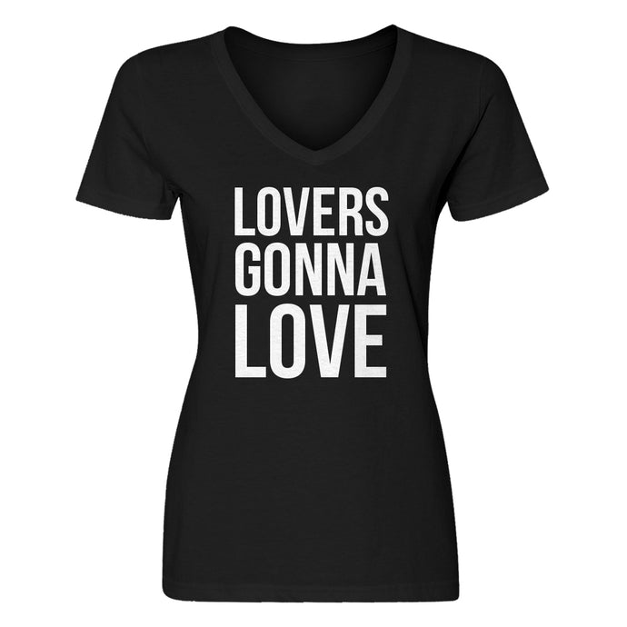 Womens Lovers Gonna Love V-Neck T-shirt