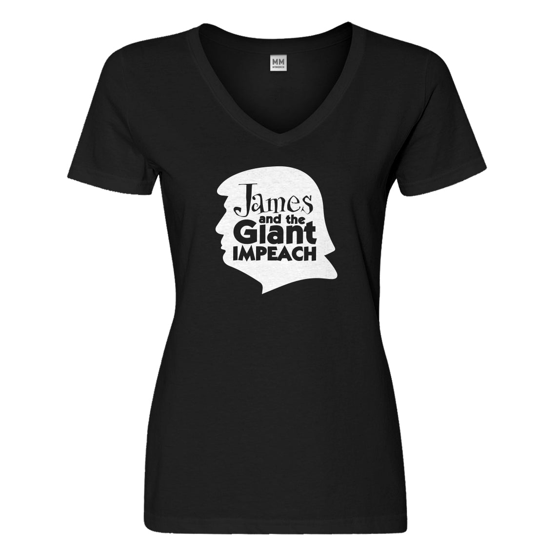 Womens James and the Giant Impeach Vneck T-shirt
