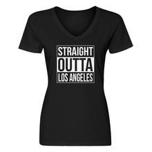 Womens Straight Outta Los Angeles V-Neck T-shirt