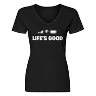 Womens Life's Good V-Neck T-shirt