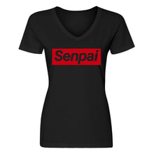 Womens Senpai Red V-Neck T-shirt