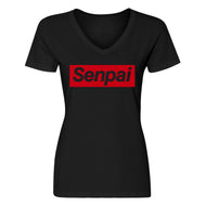 Womens Senpai Red V-Neck T-shirt