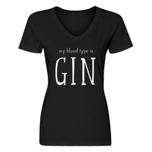 Womens My Blood Type is Gin V-Neck T-shirt