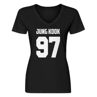 Womens Jung Kook 97 V-Neck T-shirt