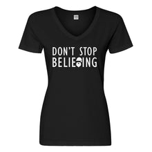 Womens Don't Stop Believing Vneck T-shirt