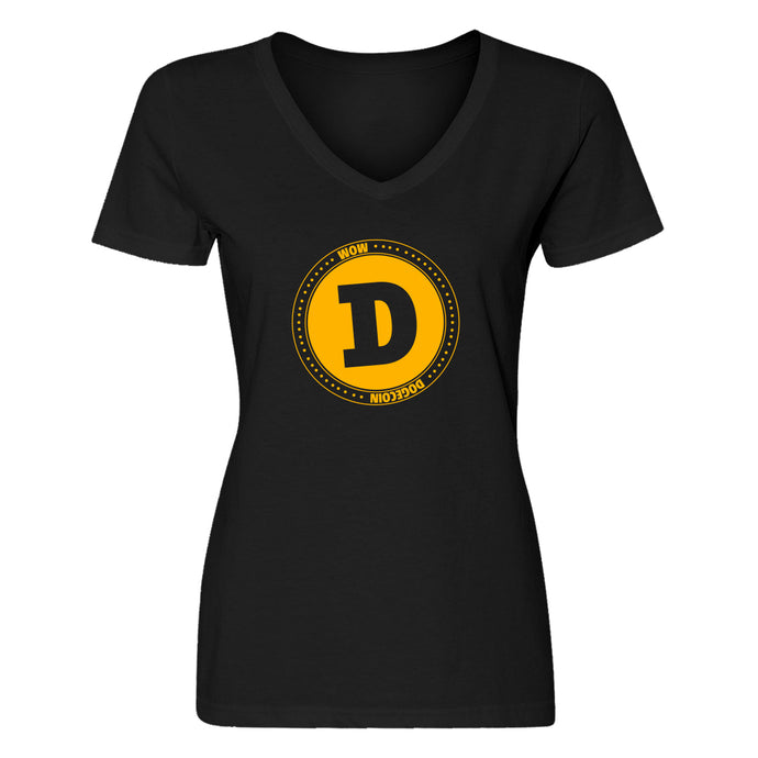 Womens DOGECOIN V-Neck T-shirt