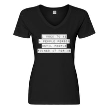 Womens I used to be a People Person Vneck T-shirt