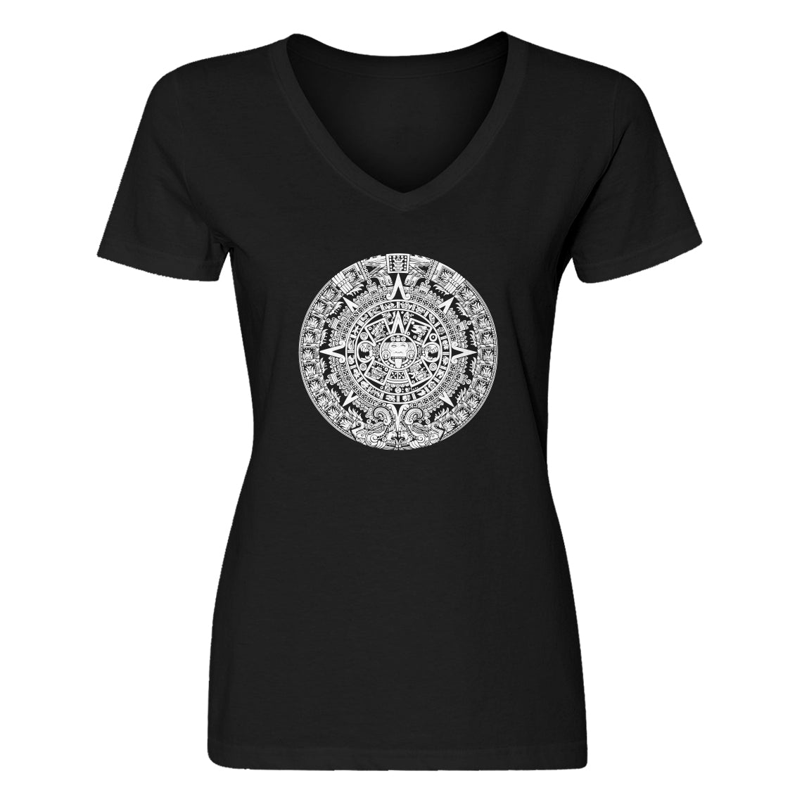 Womens Mayan Calendar Vneck T-shirt