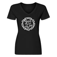 Womens Jesus Drank Wine Vneck T-shirt