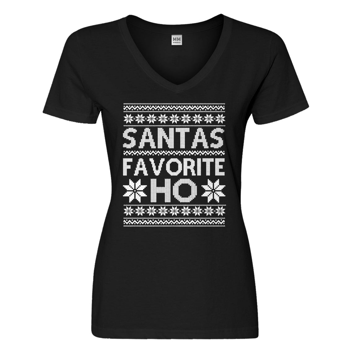 Womens Santas Favorite Ho Vneck T-shirt
