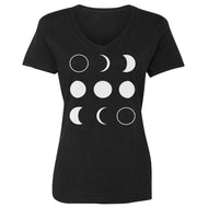 Womens Moon Phases Vneck T-shirt
