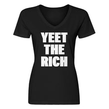 Womens YEET THE RICH V-Neck T-shirt