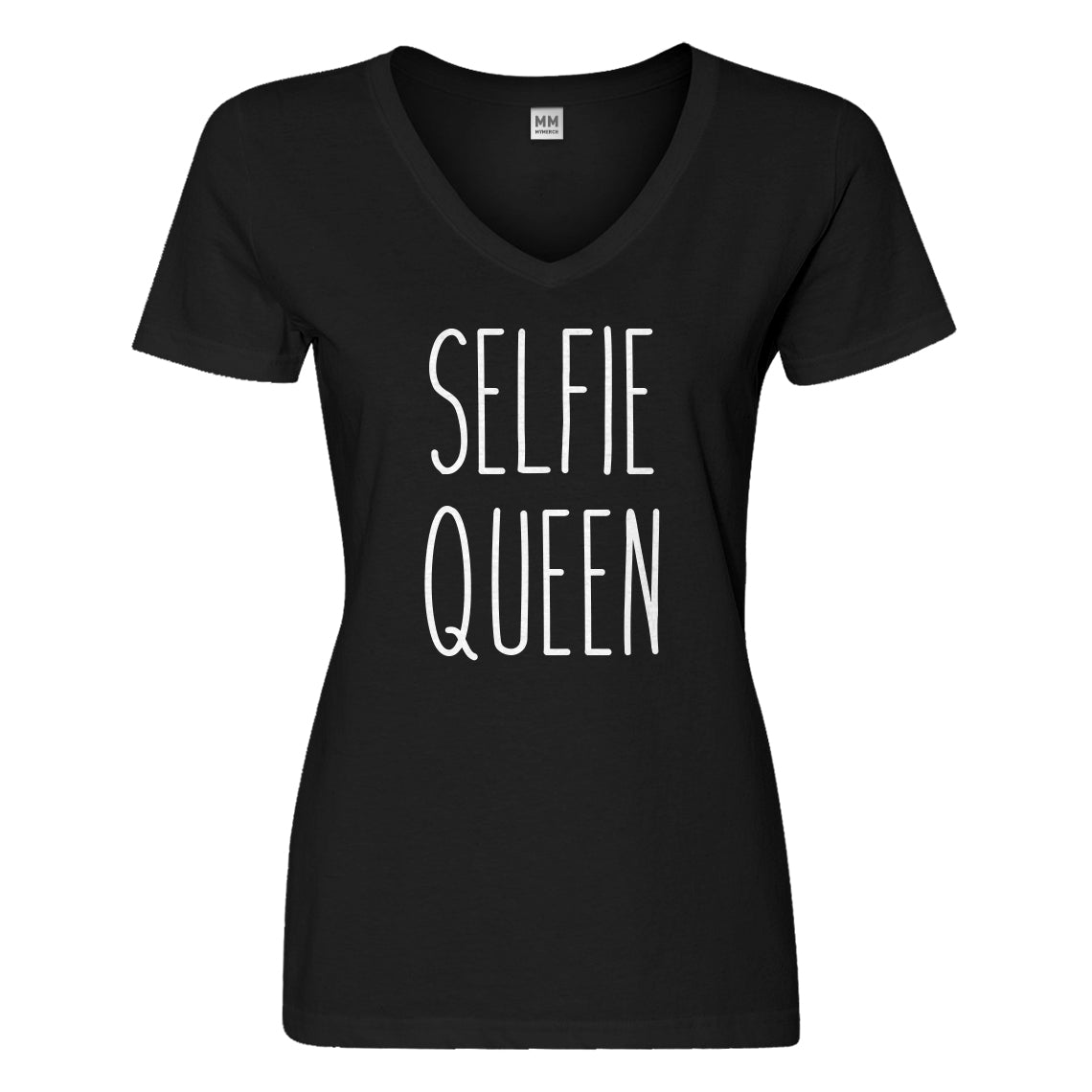 Womens Selfie Queen Vneck T-shirt
