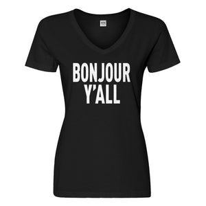 Womens Bonjour Yall Vneck T-shirt