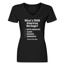 Womens What's Your Heritage? V-Neck T-shirt