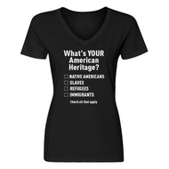 Womens What's Your Heritage? V-Neck T-shirt