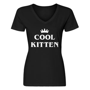 Womens Cool Kitten V-Neck T-shirt