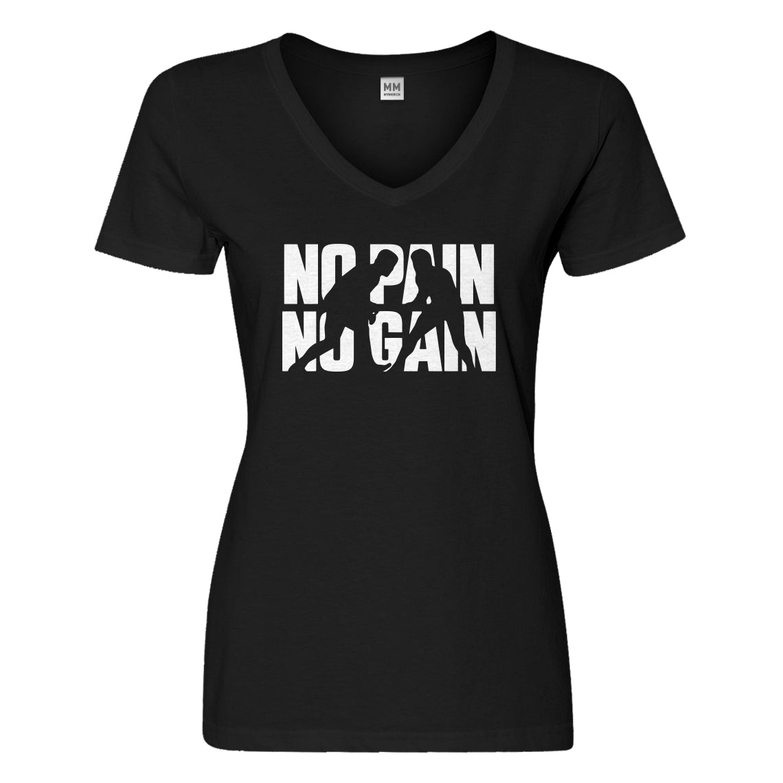 Womens No Pain No Gain Vneck T-shirt