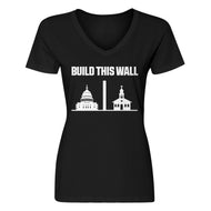 Womens Build This Wall V-Neck T-shirt