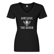 Womens God Save the Queen Vneck T-shirt