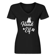 Womens Head Elf V-Neck T-shirt