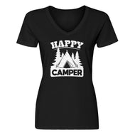 Womens Happy Camper Vneck T-shirt