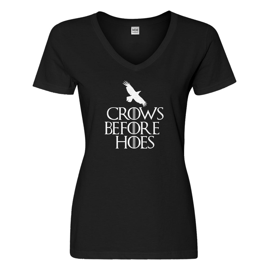 Womens Crows Before Hoes Vneck T-shirt