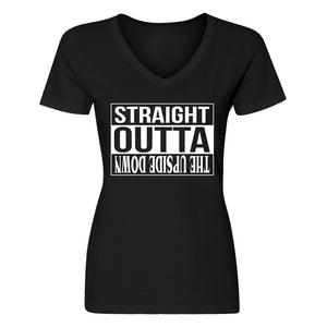Womens Straight Outta the Upside Down V-Neck T-shirt