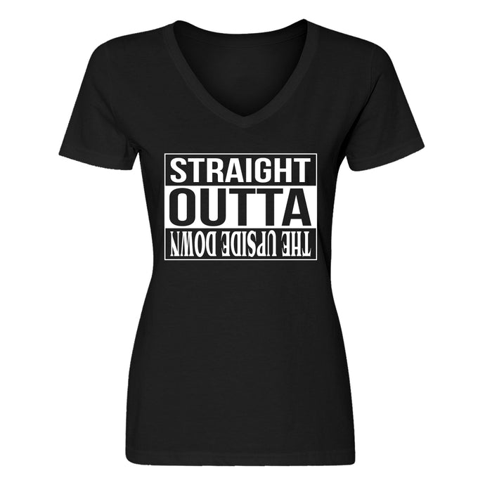 Womens Straight Outta the Upside Down V-Neck T-shirt