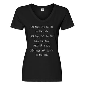 Womens 99 Bugs in the Code Vneck T-shirt