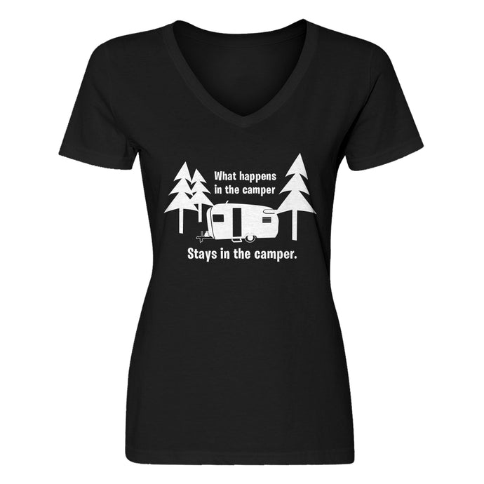 Womens What Happens in the Camper V-Neck T-shirt