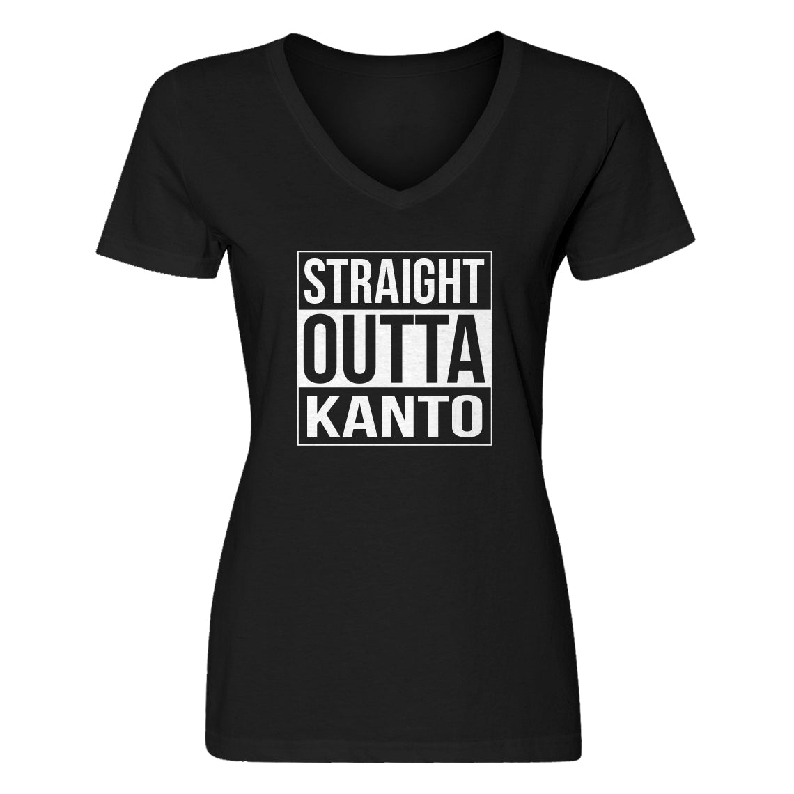 Womens Straight Outta Kanto V-Neck T-shirt