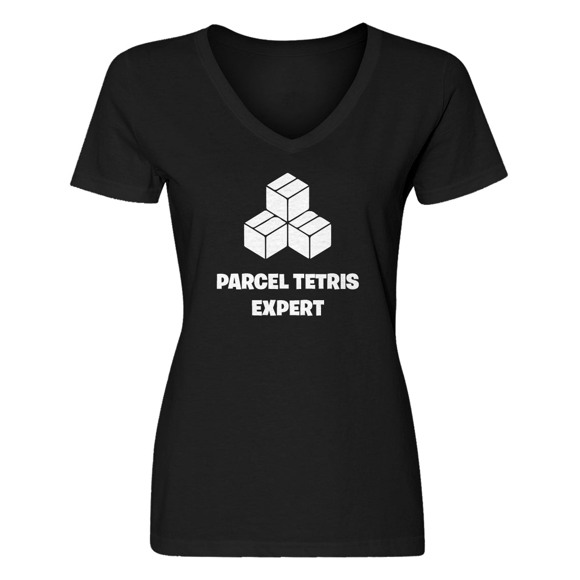 Womens Parcel Tetris Expert V-Neck T-shirt