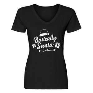 Womens Basically Santa V-Neck T-shirt