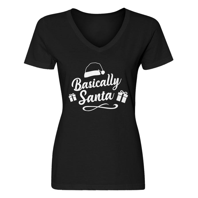 Womens Basically Santa V-Neck T-shirt