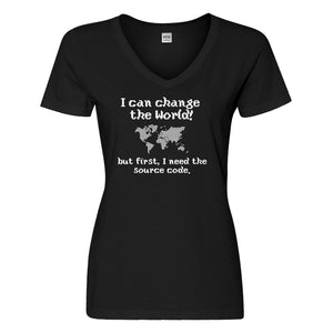 Womens I Can Change the World Vneck T-shirt