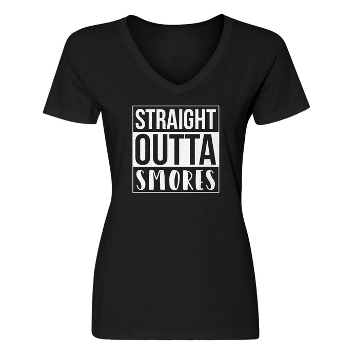 Womens Straight Outta Smores V-Neck T-shirt