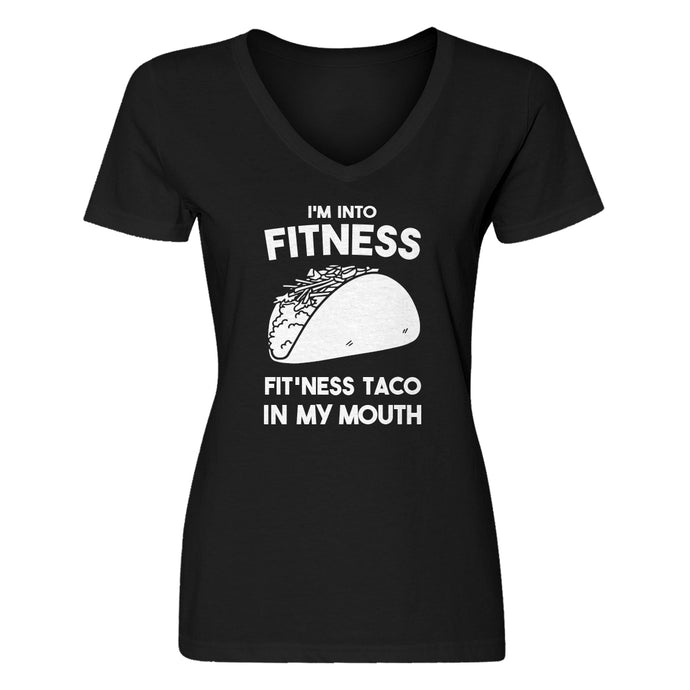 Womens Fitness Taco Vneck T-shirt
