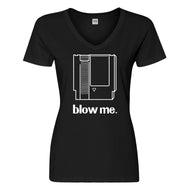 Womens Blow Me Game Cartridge Vneck T-shirt