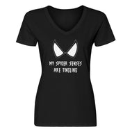Womens My Spider Senses are Tingling V-Neck T-shirt