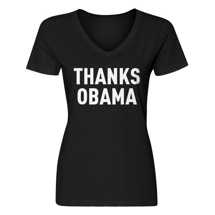 Womens Thanks Obama V-Neck T-shirt