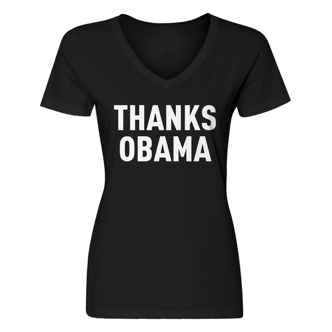 Womens Thanks Obama V-Neck T-shirt
