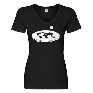 Womens Flat Earth Vneck T-shirt