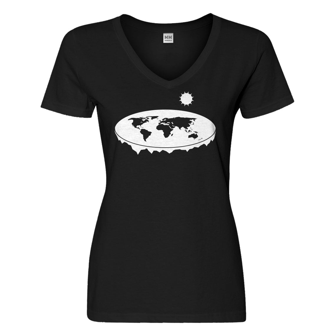 Womens Flat Earth Vneck T-shirt