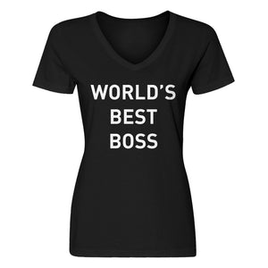 Womens World's Best Boss V-Neck T-shirt