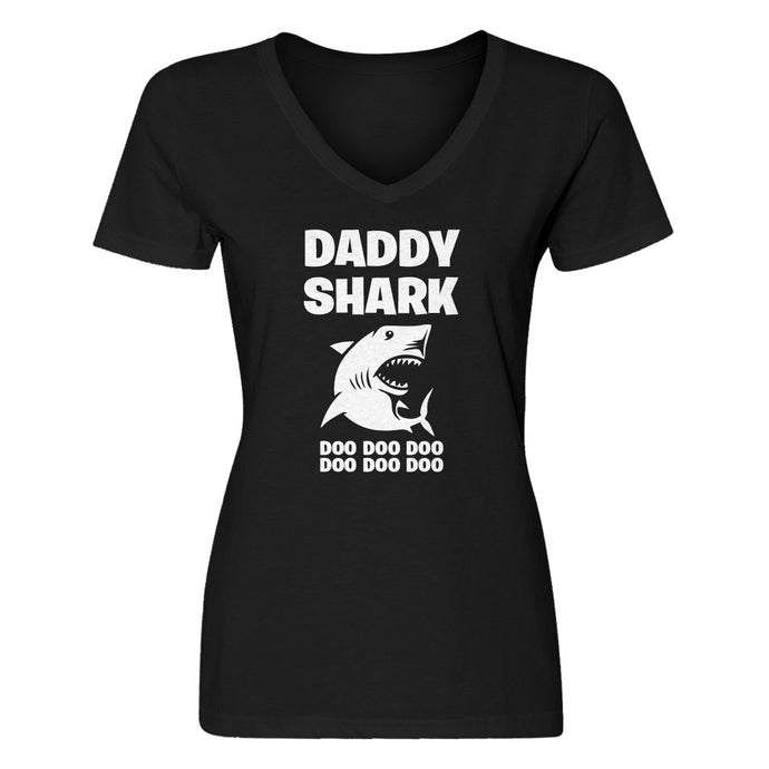 Womens Daddy Shark V-Neck T-shirt