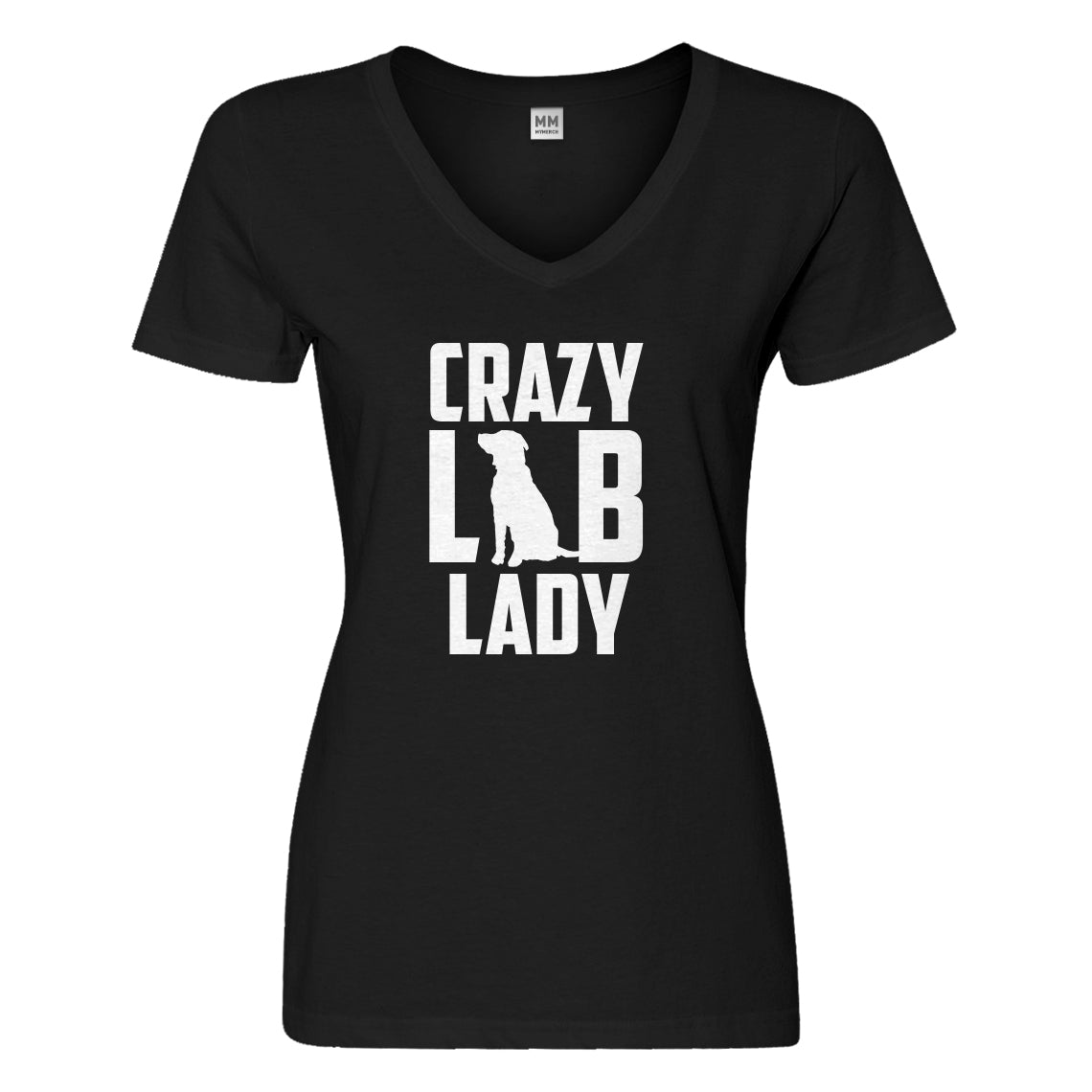 Womens Crazy Lab Lady Vneck T-shirt